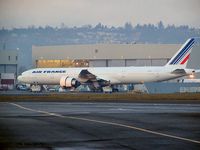 F-GSQA @ BFI - First production 777-300ER at Boeing Field Airport. It has Air France paint and a temporary US tail number. It was due for delivery to Air France in June 2004 - by Andreas Mowinckel