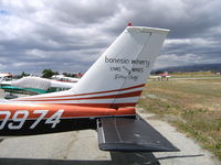 N30974 @ E16 - close-up of tail - Benesio Winery titles on 1970 Cessna 177B at San Martin, CA - by Steve Nation