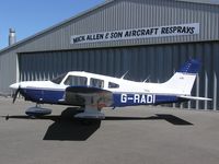 G-RADI @ EGBT - Newly painted PA-28 outside the spray shop - by Simon Palmer