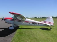 G-MDAY @ EGBT - Cessna 170 still carrying N2807C marks on tail - by Simon Palmer