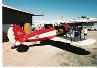N823K @ SZP - 1993 Al Ball's Great Lakes 2T-1AK as NC823K, Kinner R56 160 Hp, modified for fuel injection. At SZP's 65th Anniversary Fly-In/Airshow. Scanned from old 1995 print. - by Doug Robertson