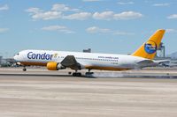 D-ABUA @ LAS - Condor Flugdienst GMBH D-ABUA 50th Anniversary (FLT CFG82) from Frankfurt Main (EDDF) touching down on RWY 25L. - by Dean Heald