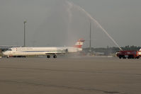 OE-LMD @ VIE - Austrian Airlines MD80 after its last flight - by Yakfreak - VAP