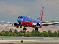 N363SW @ KLAS - Southwest Airlines - 'Hero's of the Heart' / 1993 Boeing 737-3H4 / 4/12/2009: My Son is flying from AUS to LAS on this one - by SkyNevada - Brad Campbell