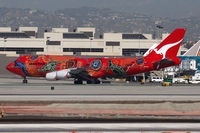 VH-OEJ @ LAX - Qantas VH-OEJ 'Wunala Dreaming' (FLT QFA107) taxiing to the north complex for departure to John F Kennedy Int'l (KJFK). - by Dean Heald