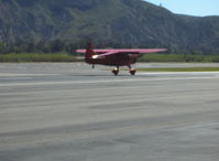 N57E @ SZP - 1937 Howard DGA-11 CUSTOM, P&W R-985-N Wasp Jr. 450 Hp, takeoff roll rwy 22 - by Doug Robertson