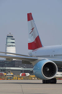 OE-LPA @ LOWW - 777 with VIE tower. - by Stefan Rockenbauer