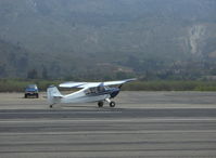 N3039E @ SZP - 1946 Aeronca 7AC CHAMPION, Continental O-200 100 Hp by STC, taxi to tiedown after landing Rwy 22 - by Doug Robertson