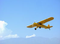 N4155U @ SZP - 1993 Piper PA-18-150 SUPER CUB, Lycoming O-320 150 Hp, oversize tires, on final for Rwy 22 - by Doug Robertson