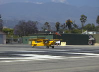 N4155U @ SZP - 1993 Piper PA-18-150 SUPER CUB, Lycoming O-320 150 Hp, oversize tires, holding short for Rwy 22 - by Doug Robertson