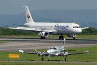 EC-IJU @ EGCC - A321 by spanair - by mike bickley