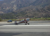 N131WT @ SZP - 1954 Trautmann C.A.S.A. 1.131-E Bucker Jungmann, Lycoming O-350?, landing roll & turnoff Rwy 22 - by Doug Robertson
