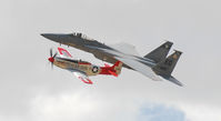 N151AF @ KFTG - F-15 and Mustang Fly-by EAA Front Range - by John Little