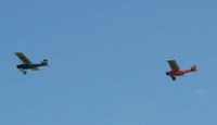 UNKNOWN @ 2D1 - Pietenpol formation (N899DE & N899FP) over Alliance-Barber field during the Aeronca/T-Craft fly-in - by Bob Simmermon