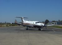 N719PC @ SZP - 2006 Pilatus PC-12/47, one P&W (Canada) PT6A-67B 1,605 shp free turbine Turboprop flat rated at 1,200 shp, 330 Cu. Ft. cabin, the PT6A is the World's most reliable free turbine turboprop engine,  lunch visitor from VNY - by Doug Robertson