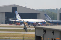 N654UA @ GSO - In for the monthly's I guess - by J.B. Barbour