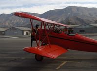 N174RS @ SZP - 1937 Fleet 7B, Kinner 5B 125 hp 5 cylinder radial engine, preflight cockpit hookups - by Doug Robertson