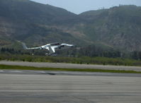 N57LG @ SZP - 1983 Godsey/Klaus Savier modified Rutan VARI-EZE, Continental O-200 100+ Hp, World FAI multiple  record speedster, takeoff climb Rwy 22 - by Doug Robertson