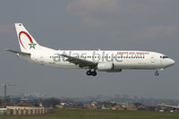 CN-RNC @ EBBR - atlas blue landing on runway 02 - by blauwtje