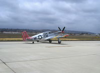 N251MX @ CMA - 1943 North American TP-51C-10 MUSTANG as NL251MX 'Betty Jane', Packard LIBERTY/V-1650-3 1,380 Hp, modified for tandem dual control, Limited class, taxi - by Doug Robertson