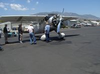 N273MD @ SZP - Dickenson Howard DGA-21 Experimental class, P&W R-1340-57 600 Hp Wasp radial, at fuel ramp, builder with interested group - by Doug Robertson