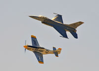 N51JT @ KBJC - P-51 Mustang and F-16 Fighter in Heritage Flight - by John Little