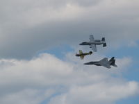 UNKNOWN @ KOFF - HARITAGE FLIGHT, A-10, P-40 AND F-15.  VERY TOUCHING IF YOU KNOW WHAT HARITAGE FLIGHT STANDS FOR. - by Gary Schenaman