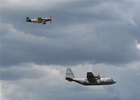N551E @ YIP - Jack Roush's P-51B Old Crow flying with C-130 - by Florida Metal