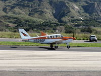 N9296P @ SZP - 1968 Piper PA-24-260TC COMANCHE Turbo B, Lycoming TIO-540-N1A5 260 Hp, landing roll Rwy 22 - by Doug Robertson