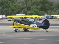 N80AS @ SZP - 1992 Pitts Aerobatics S-2B, Lycoming AEIO-540 just majored, new three-blade MT prop, taxi to Rwy 22 - by Doug Robertson