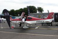 N164CS @ EGTB - Cirrus SR20 exhibited at 2009 AeroExpo at Wycombe Air Park - by Terry Fletcher