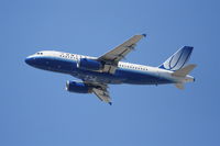N801UA @ KLAX - United Airlines A319-131, N801UA departing KLAX 25R. - by Mark Kalfas