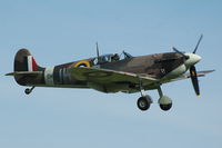 G-MKVB @ EGSU - 42. BM597 returning to Duxford - by Eric.Fishwick