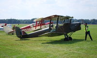 G-BLUZ @ EGLM - Winding up the DH82B Queen Bee at White Waltham - by moxy