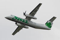C-FTAK @ CYVR - Air Canada Jazz, Dehavilland DHC-8-311, after take-off from southern runway, heading east from Vancouver International (CYVR). - by Torben