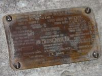 UNKNOWN - OX5 data plate.  Engine on display at House on the Rock - Dodgeville, Wisconsin - by Bob Simmermon