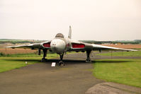 XM597 @ E FORTUNE - Avro Vulcan B.2, National Museum of Flight, East Fortune, UK, 1993. This aircraft lost its refuelling nozzle during a refuel with a Victor tanker after participation in the Falklands conflict. It was forced to divert to Galeao Air Force Base in Brazil. - by Malcolm Clarke