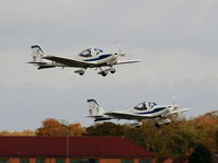 G-BYXS @ EGOS - VT Aerospace Ltd Grob G115E Tutor's G-BYWM and G-BYXS - by Chris Hall