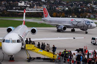 OE-LVC @ LOWI - Austrian arrows Fokker 100 (OE-LVC) and flyNIKI Airbus A320 (OE-LEU) - by Hannes Tenkrat
