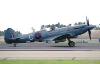 PS853 @ EGDM - Supermarine 389 Spitfire PR19. From BBMF, Coningsby and seen at the Battle of Britain Airshow, A&AEE, Boscombe Down in 1990. - by Malcolm Clarke
