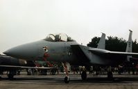 76-0124 @ GREENHAM - F-15B Eagle - at the time called TF-15A -  of 53rd Tactical Fighter Squadron/36th Tactical Fighter Wing based at Bitburg on display at the 1977 Intnl Air Tattoo at RAF Greenham Common. - by Peter Nicholson