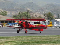 N174RS @ SZP - 1937 Fleet 7B, Kinner 5B 125 hp 5 cylinder radial engine, wonderful engine sound, Experimental class, frequent SZP visitor, landing roll Rwy 22 - by Doug Robertson