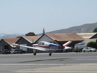 N78YB @ SZP - 1950 Beech B35 BONANZA, Continental E-225-8 196 Hp for one minute @ 2450 rpm, 185 Hp continuous, takeoff Rwy 22 - by Doug Robertson