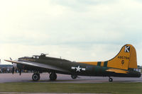G-BEDF @ MHZ - Another view of B-17G 44-85744 Sally B on display at the 1986 RAF Mildenhall Air Fete. - by Peter Nicholson