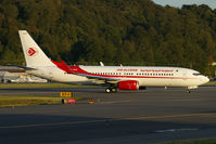 7T-VKD @ KBFI - New livery for Air Algerie seen on this 737-8D6. Fuselage is all white, new stylized font, and red engines and winglets. - by Joe Walker
