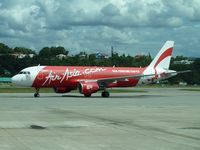 9M-AFH @ WBKK - Air Asia 2006 Airbus A320-214, c/n: 2826 at Kota Kinabalu - by Terry Fletcher