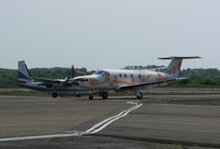 M-ICKY @ EGFH - Arriving at Swansea Airport - by Roger Winser