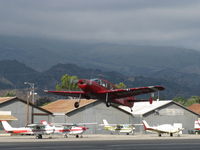 N25190 @ SZP - 1940 Bellanca 14-9 CRUISAIR JUNIOR, Lycoming O&VO-360 180 Hp conversion from original Ken Royce LeBlond 90 Hp radial, Standard class, takeoff climb Rwy 22 - by Doug Robertson
