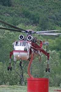 N718HT @ LVS - HTS Skycrane working the Tecolote Fire near Las Vegas, NM - by Zane Adams