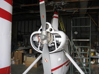 N6134S @ SZP - 1965 Air & Space Mfg. Inc. 18A jump start Autogyro, Lycoming O&VO-360 180 Hp pusher engine and prop with transmission clutch to briefly turn rotor prior to short takeoff. 35 foot diameter rotor blades removed from pylon. - by Doug Robertson